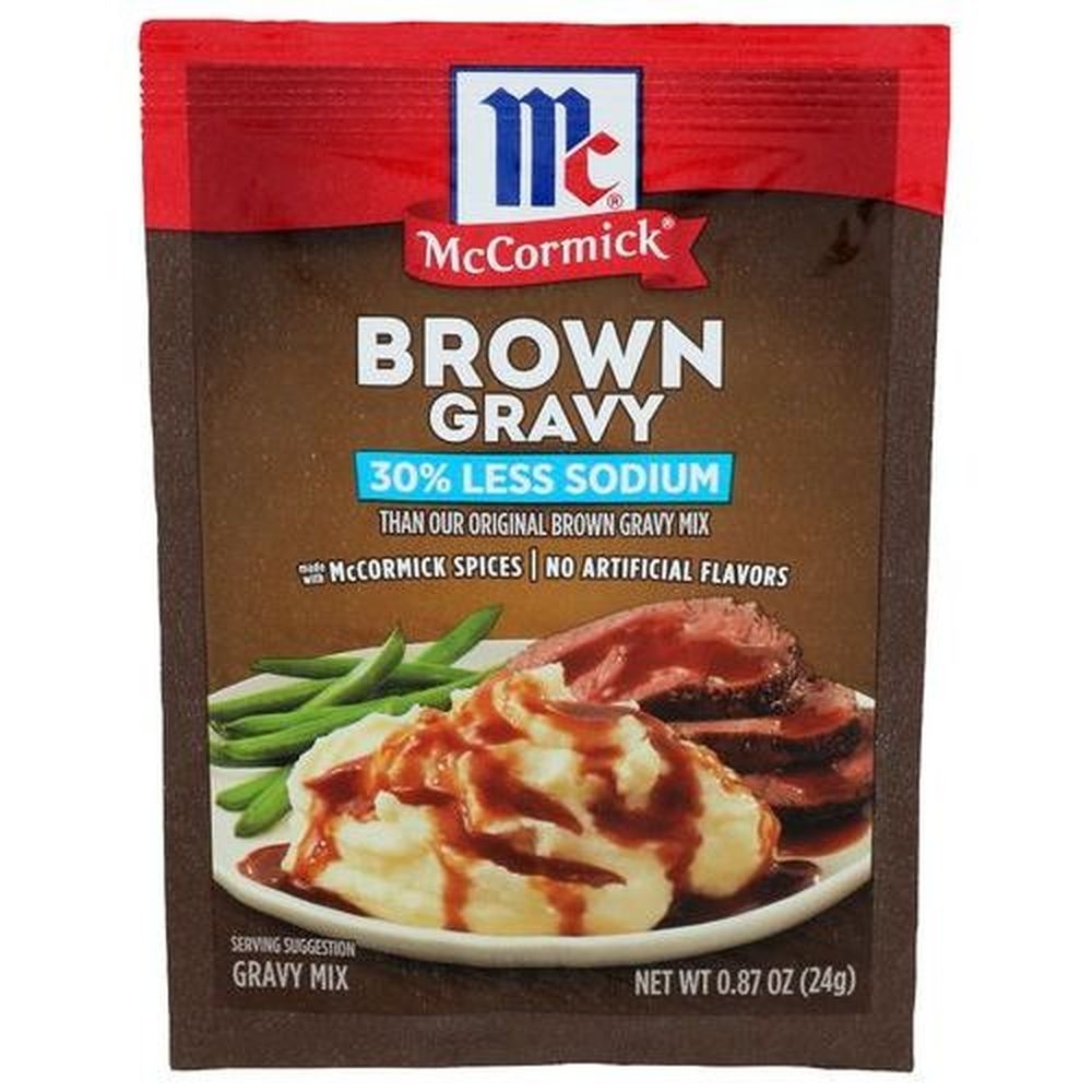 Mccormick Less Sodium Brown Gravy Seasoning Mix, 0.87 Ounce -- 12 per case