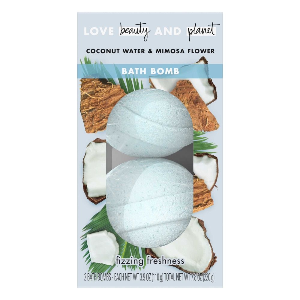 Love Beauty and Planet Fizzing Freshness Coconut Water and Mimosa Flower Bath Bomb, 2 count -- 12 per case