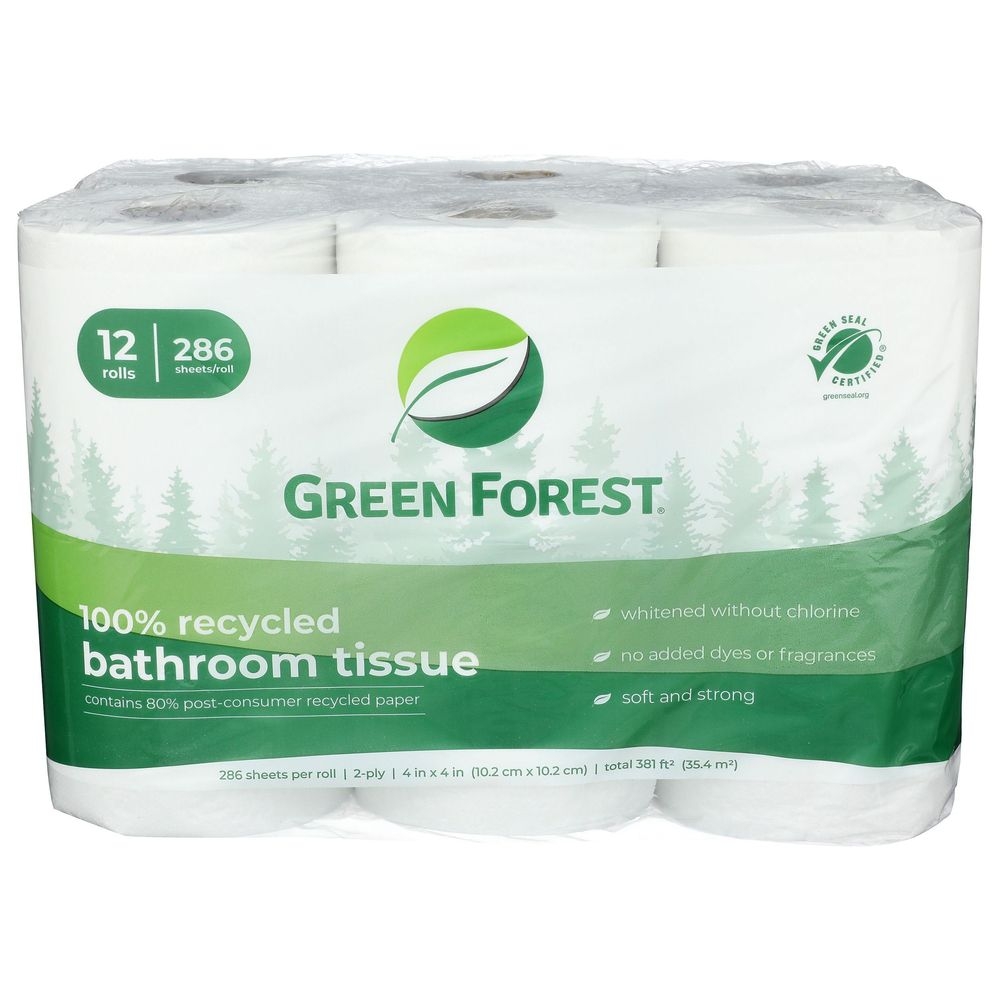 Green Forest Bath Tissue Roll, 12 count -- 4 rolls per case