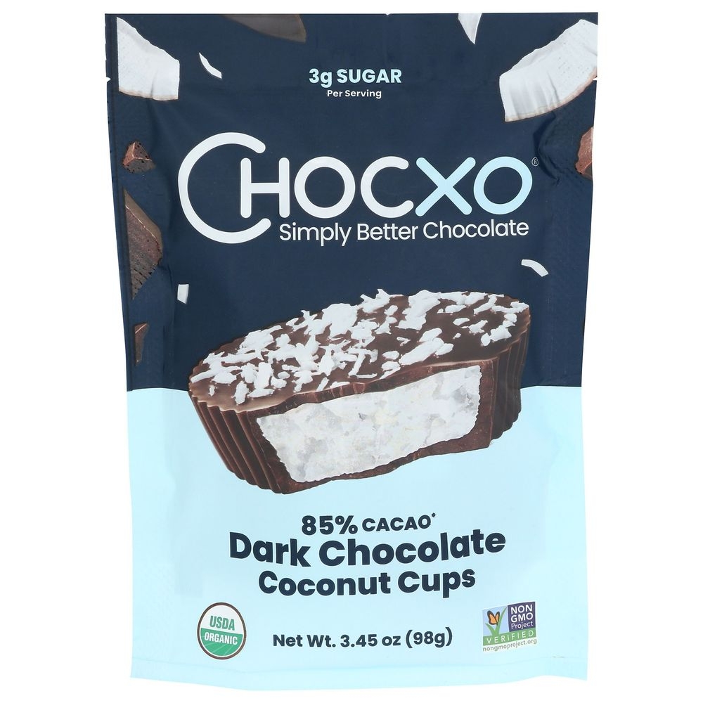 Chocxo Organic Dark Chocolate Coconut Cup, 3.45 Ounce -- 6 per case