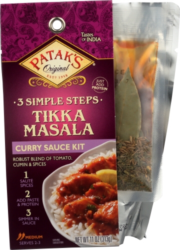 Pataks 3 Simple Step Tikka Masala Curry Sauce Kit, 11 Ounce -- 6 per case