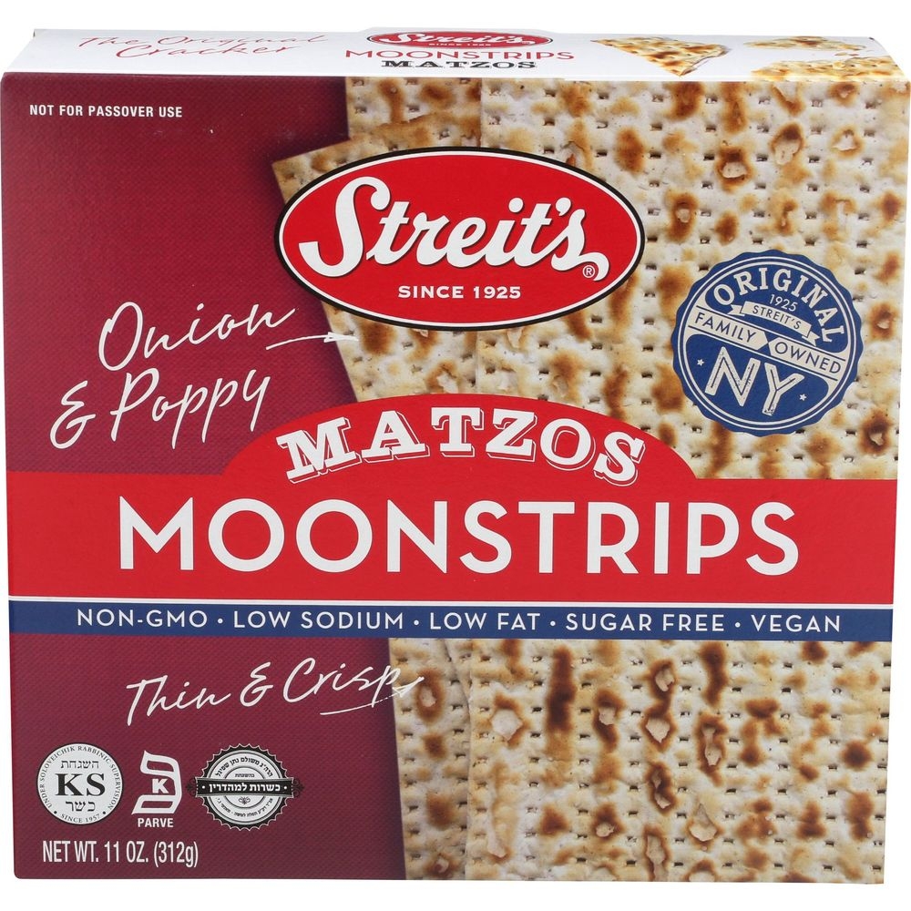 Streits Onion and Poppy Matzo Moonstrip, 11 Ounce -- 12 per case