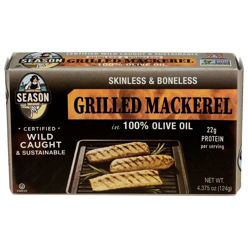 Season Skinless and Boneless Grilled Mackerel in Olive Oil, 4.375 Ounce -- 12 per case
