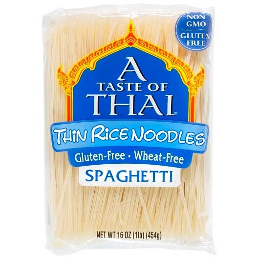 A Taste of Thai Thin Spaghetti Cut Rice Noodles, 1 Pound -- 6 per case.