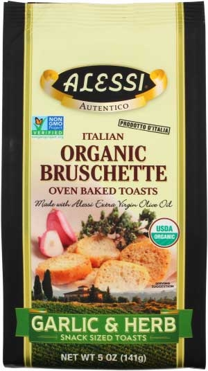 Alessi Organic Garlic and Herb Bruschette, 5 Ounce -- 8 per case