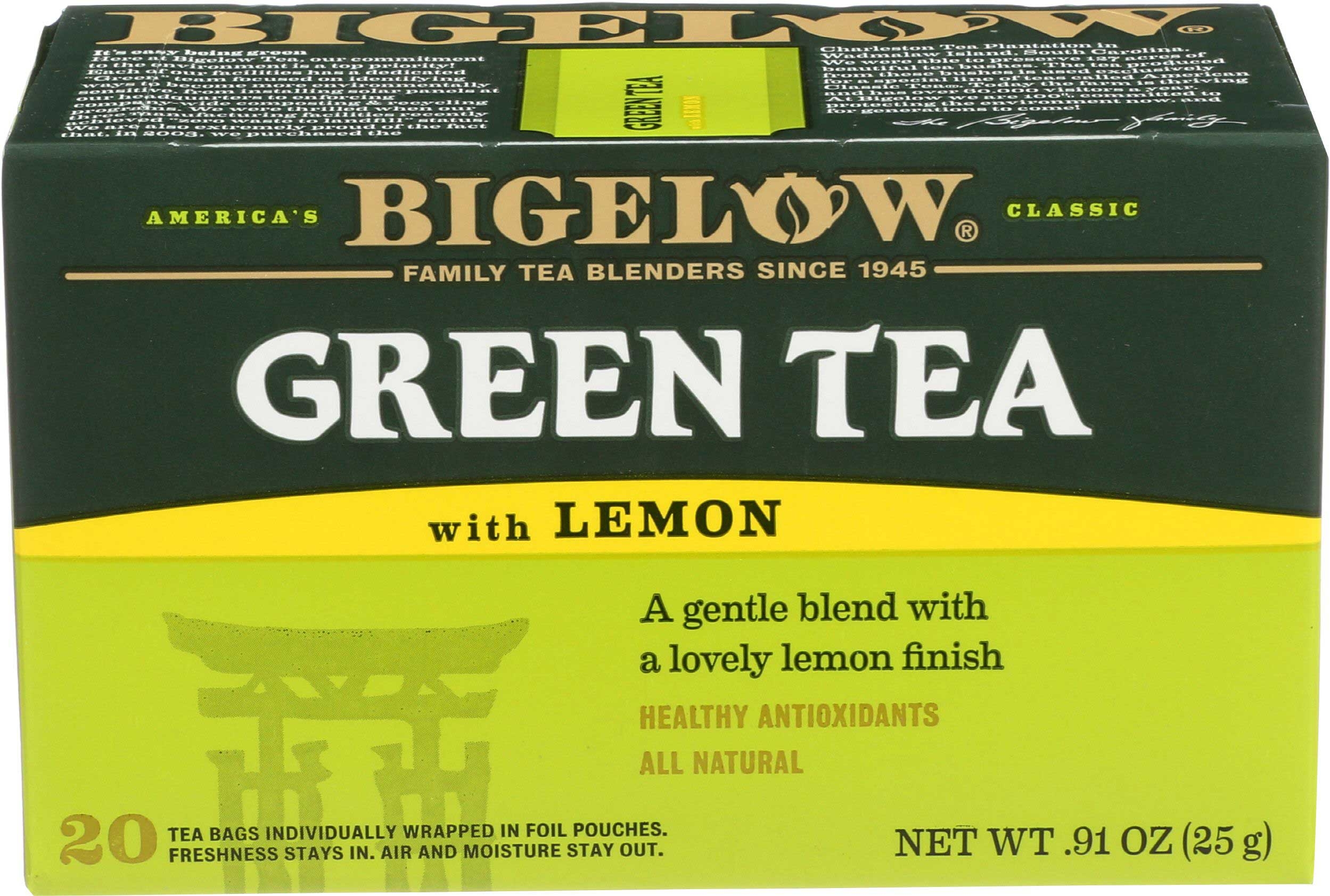 Bigelow Green Tea with Lemon, 0.91 Ounce -- 6 per case