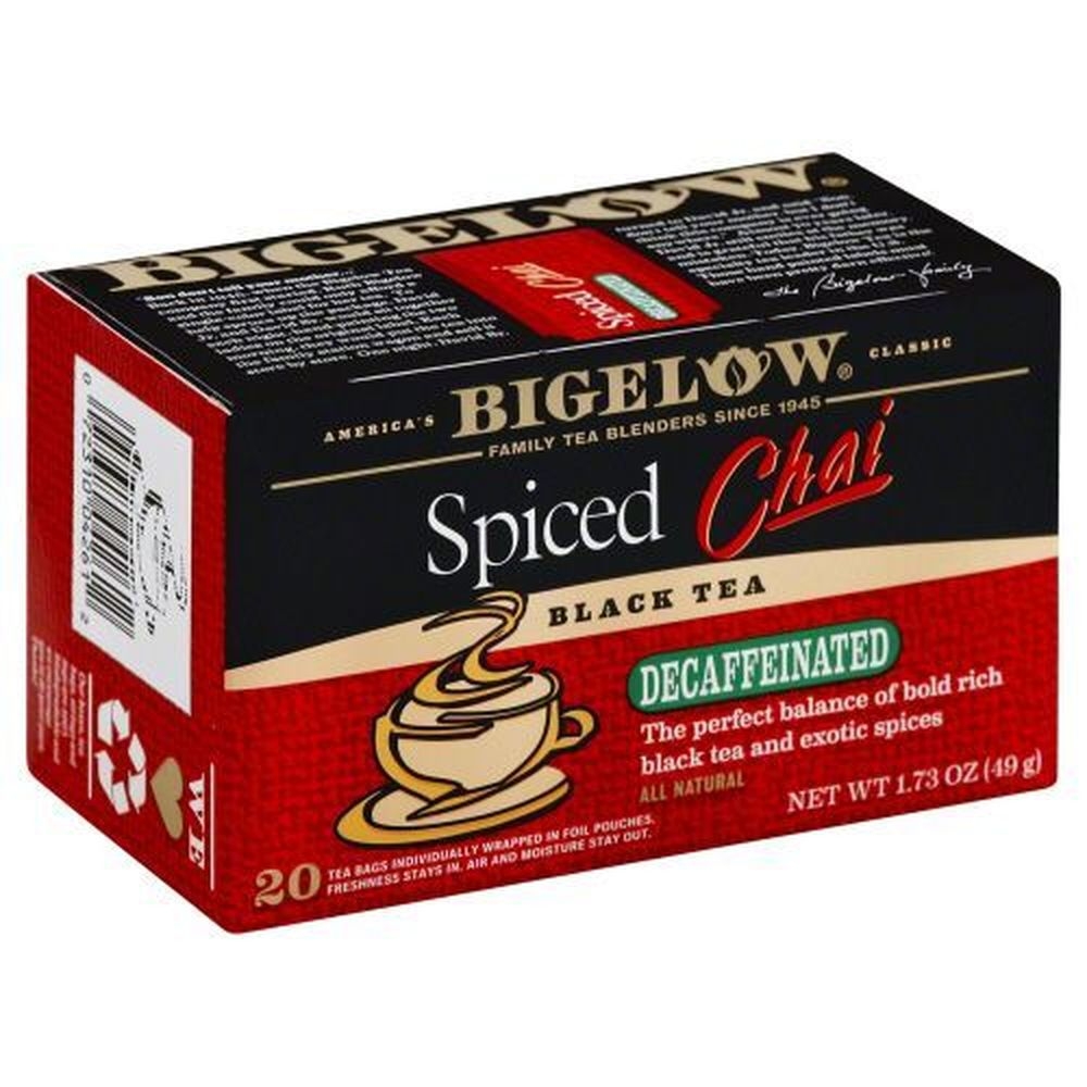 Bigelow Spiced Chai Decaffeinated Black Tea Bag, 1.73 Ounce -- 6 per case