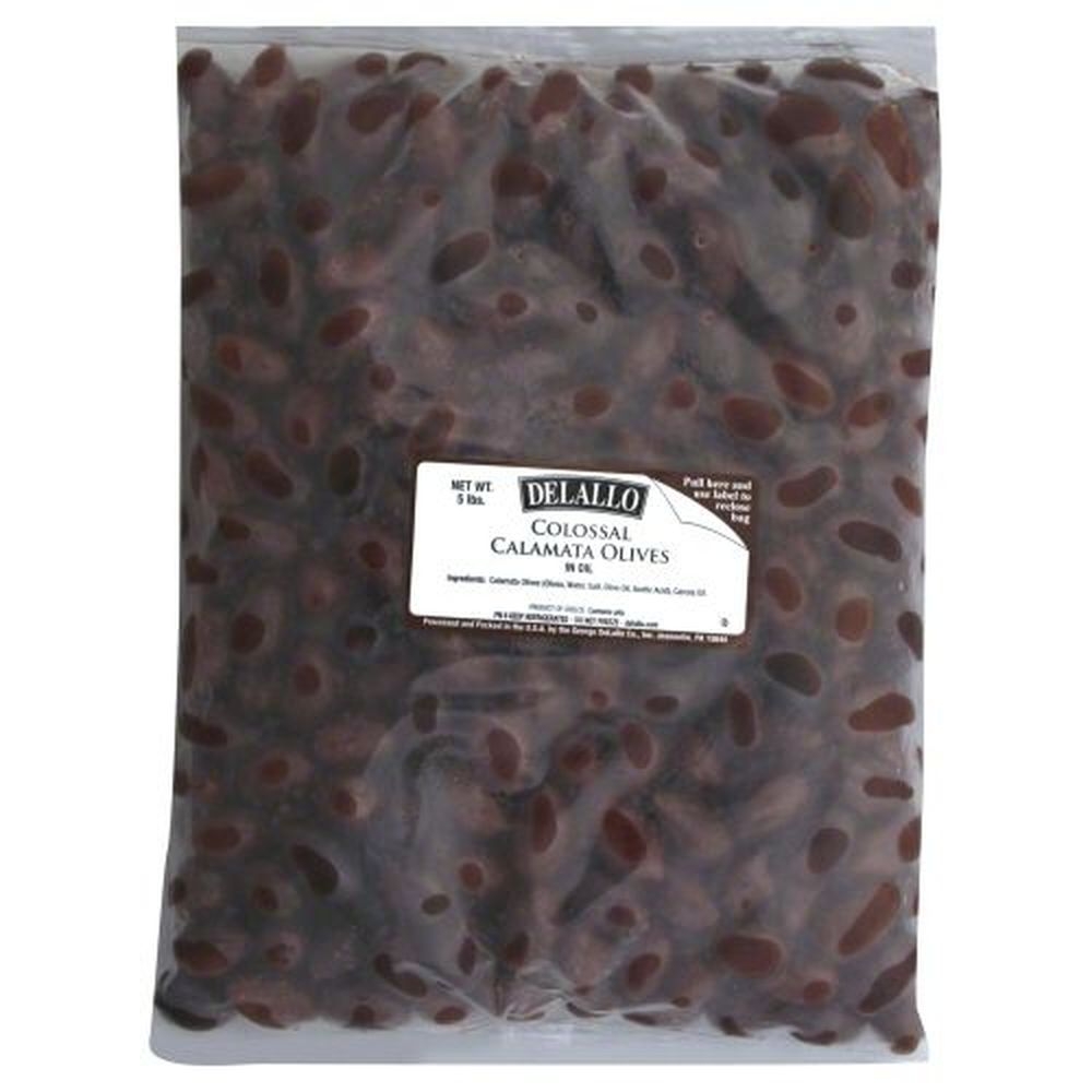Delallo Jumbo Calamata Olive, 5 Pound -- 2 per case