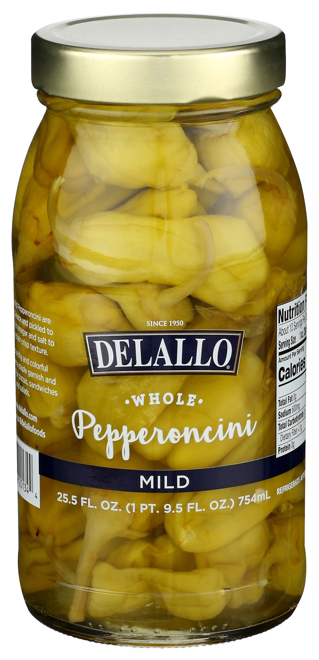 Delallo Mild Pepperoncini, 25.5 Ounce -- 6 per case