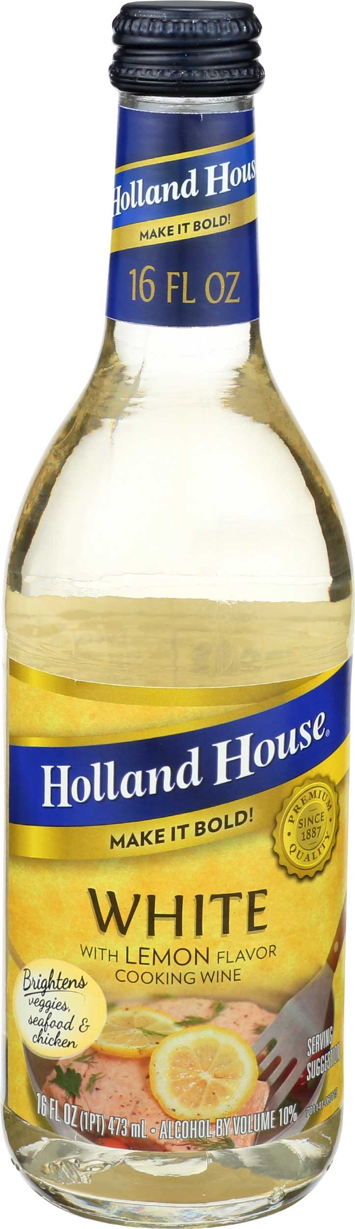 Holland House White with Lemon Flavor Cooking Wine, 16 Ounce -- 6 per case