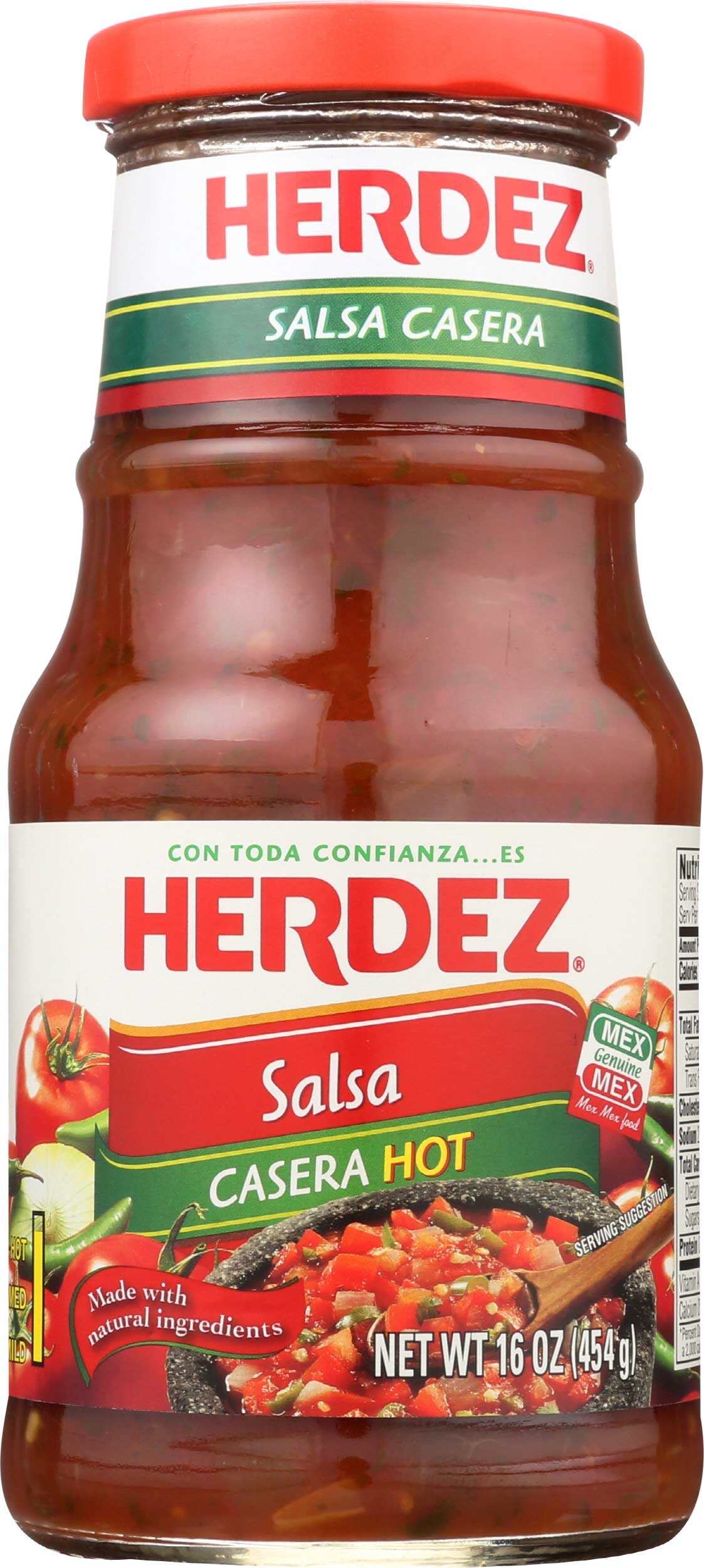 Herdez Casera Hot Salsa, 16 Ounce -- 6 per case
