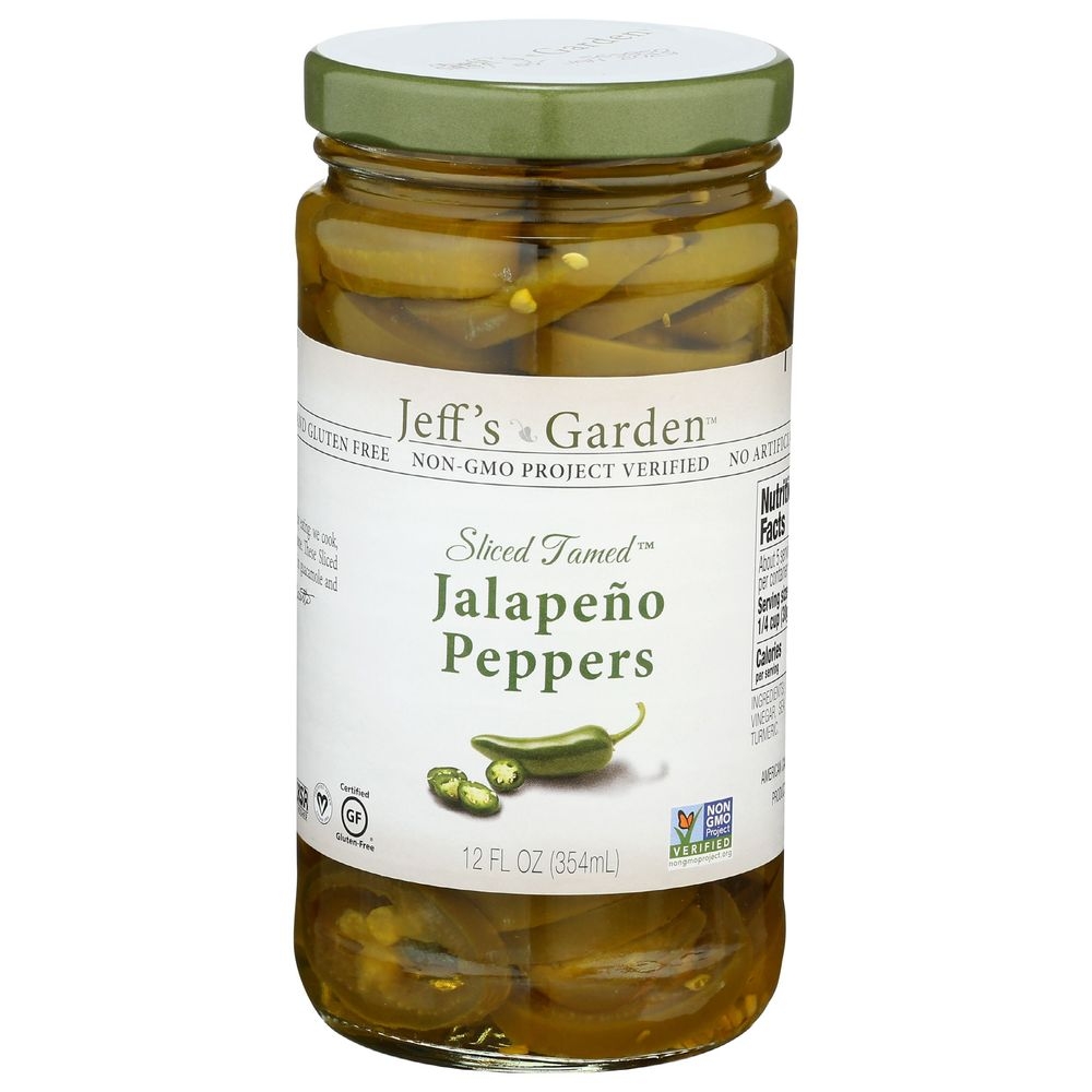 Jeffs Garden Sliced Tamed Jalapeno Peppers, 12 Ounce -- 6 per case