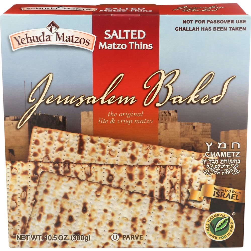 Yehuda Salted Matzo Thins, 10.5 Ounce -- 12 per case