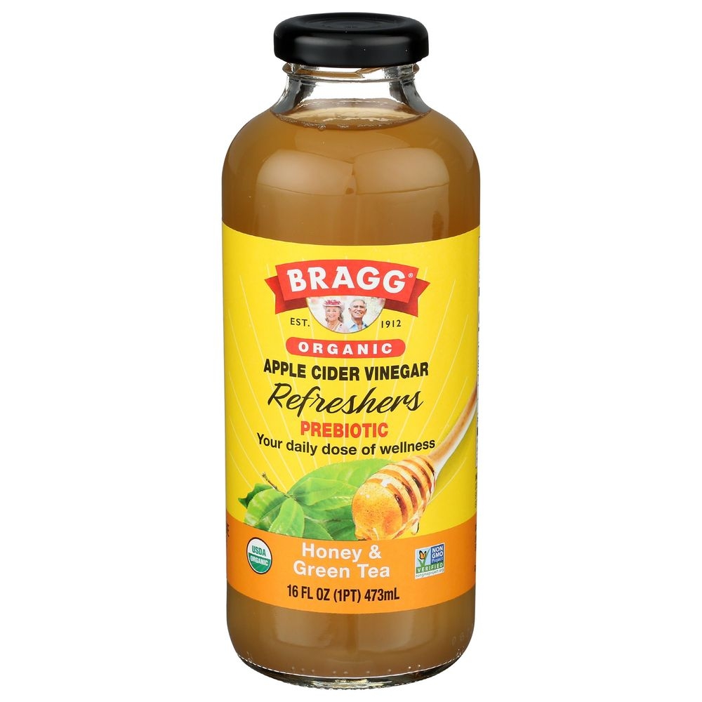 Bragg Organic Honey and Green Tea Apple Cider Vinegar Refresher, 16 Fluid Ounce -- 12 per case