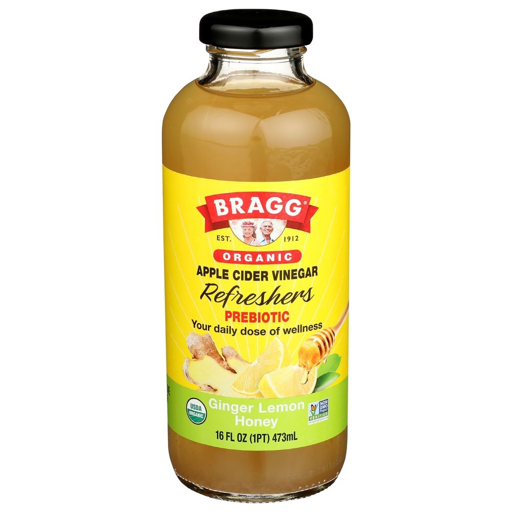Bragg Organic Ginger Lemon Honey Apple Cider Vinegar Refresher, 16 Fluid Ounce -- 12 per case
