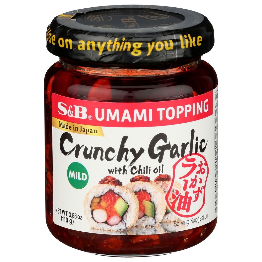 S and B Crunchy Garlic with Chili Oil Umami Topping, 3.9 Fluid Ounce -- 6 per case
