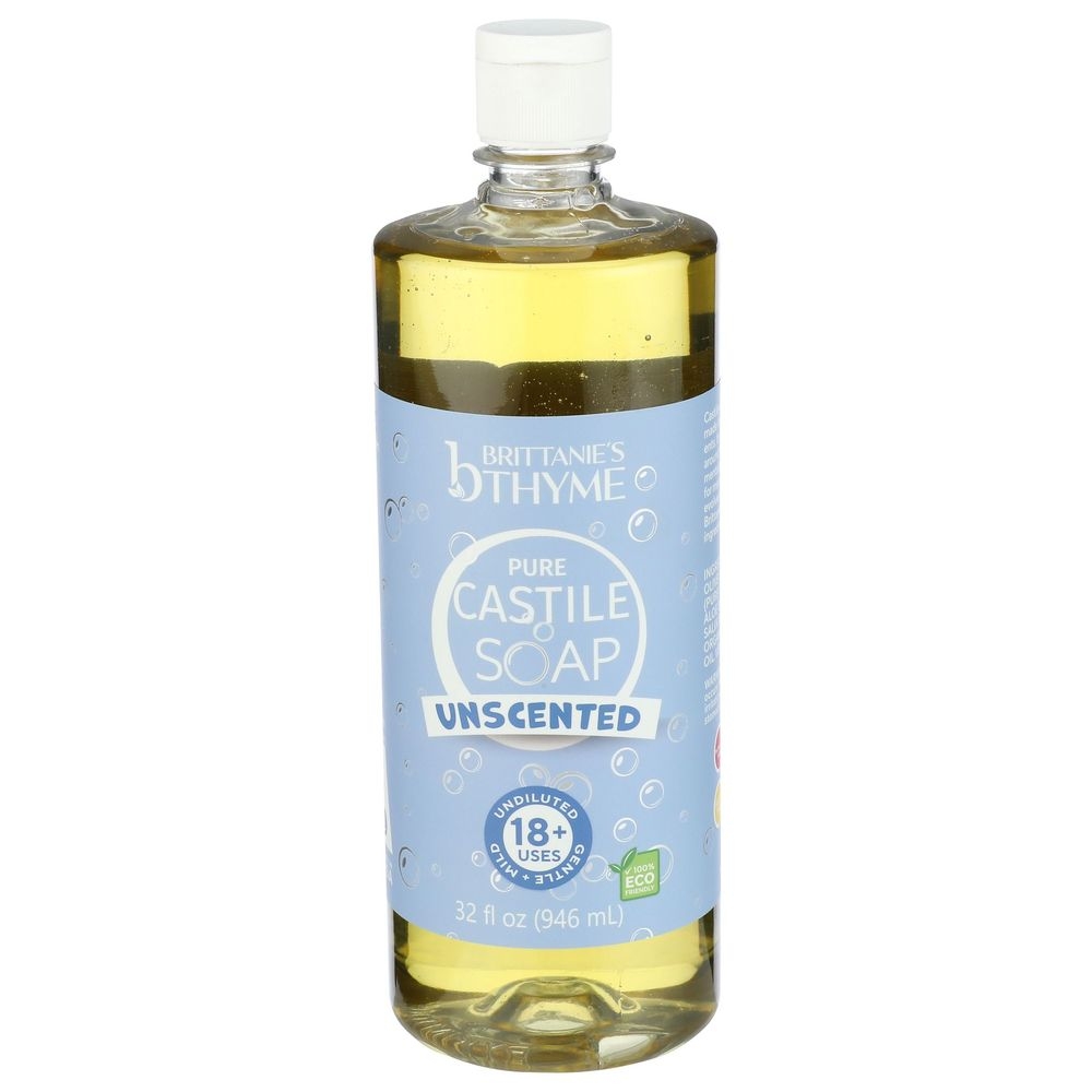 Brittanies Thyme Unscented Pure Castile Liquid Soap, 32 Fluid Ounce