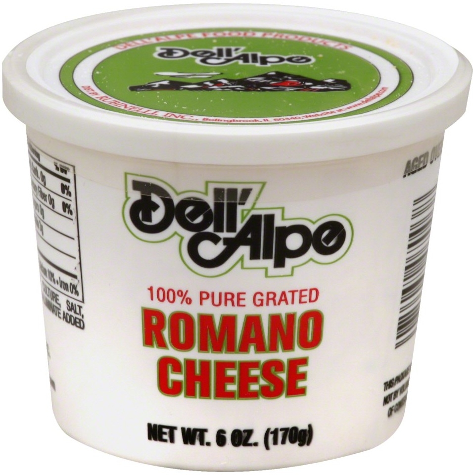 Dell Alpe Romano Grated Dried Cheese, 6 Ounce -- 12 per case