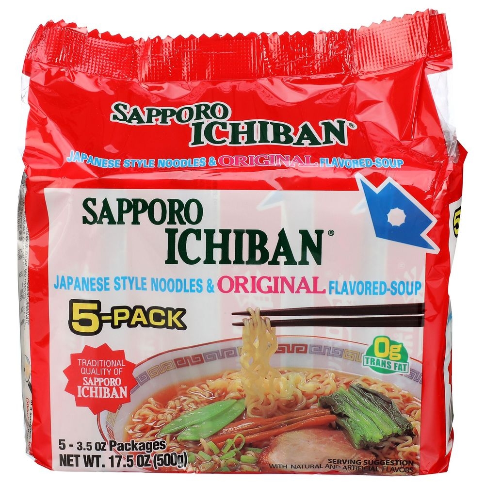Sapporo Ichiban Japanese Style Noodles and Original Flavored Soup, 17.5 Ounce -- 6 per case