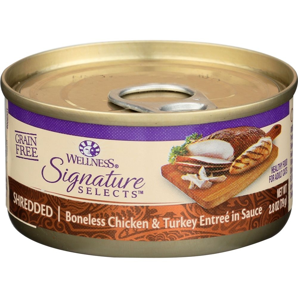 Wellness Signature Selects Shredded Chicken and Turkey Canned Cat Food, 2.8 Ounce -- 12 per case
