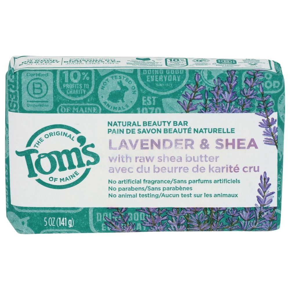 Toms Of Maine Lavender and Shea Natural Beauty Bar Soap, 5 Ounce -- 3 per case
