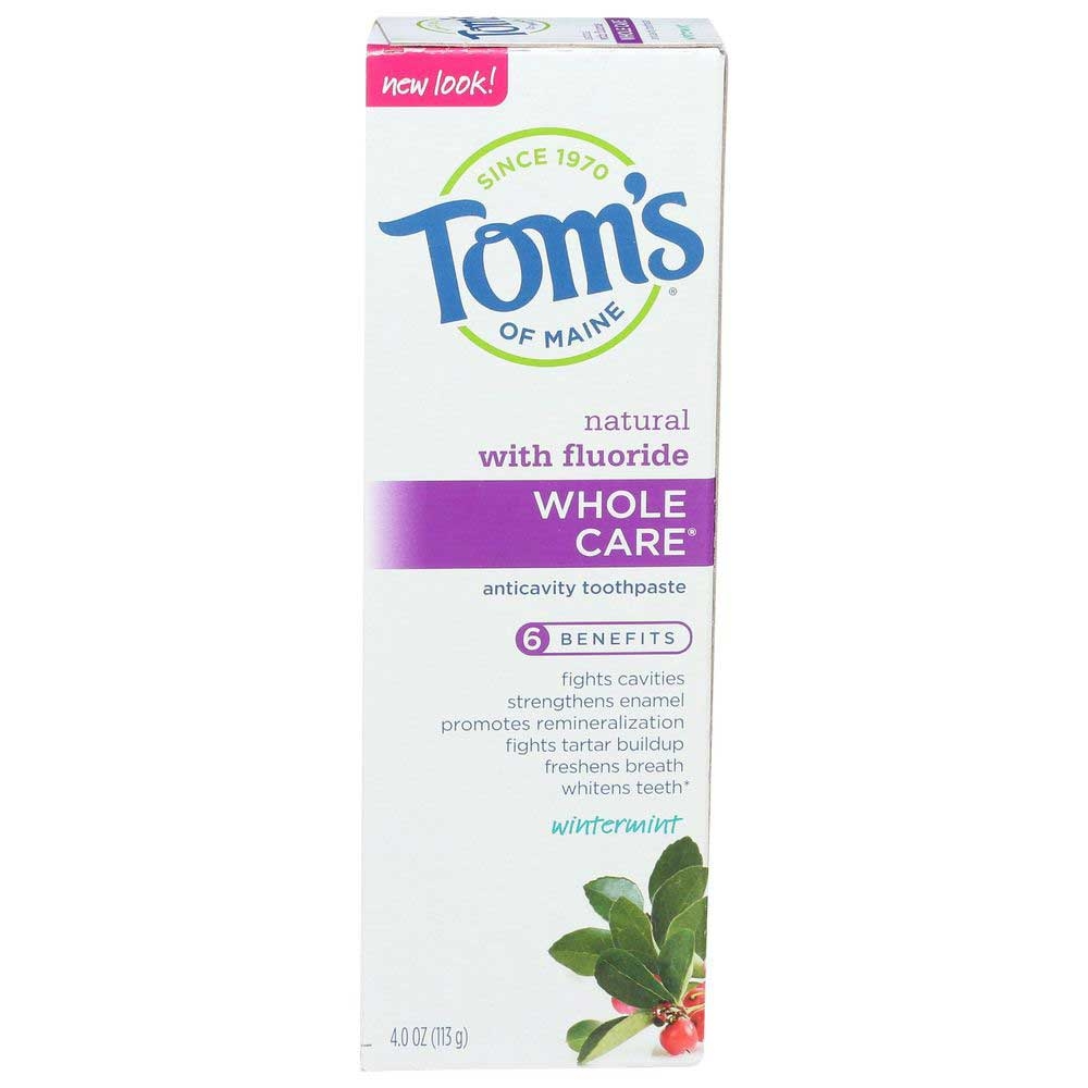 Toms Of Maine Natural Whole Care Wintermint Anticavity Toothpaste with Fluoride, 4 Ounce -- 6 per case
