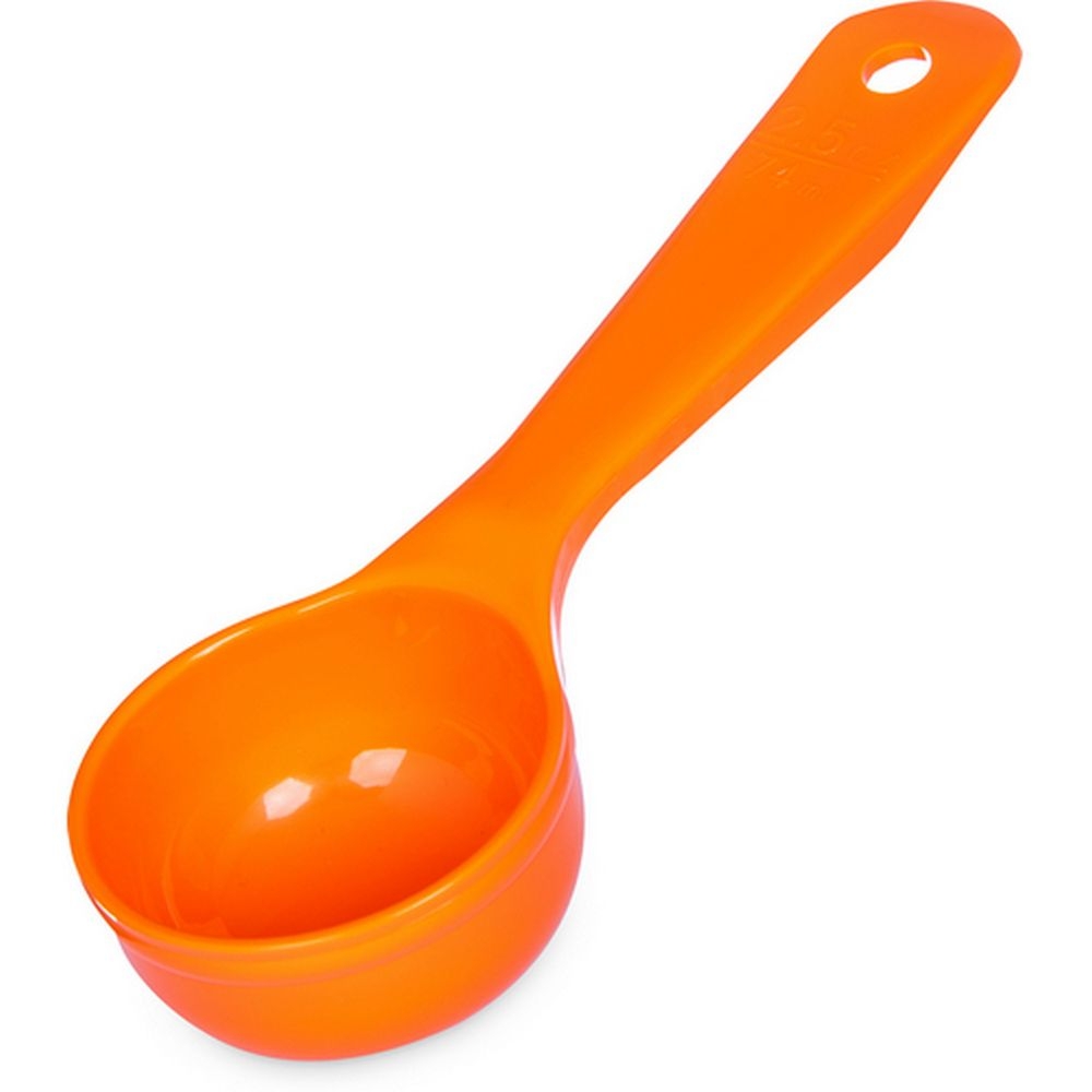 Carlisle 492524 Measure Miser Acetal Orange Solid Short Handle Portion Spoon, 2.5 Ounce Capacity