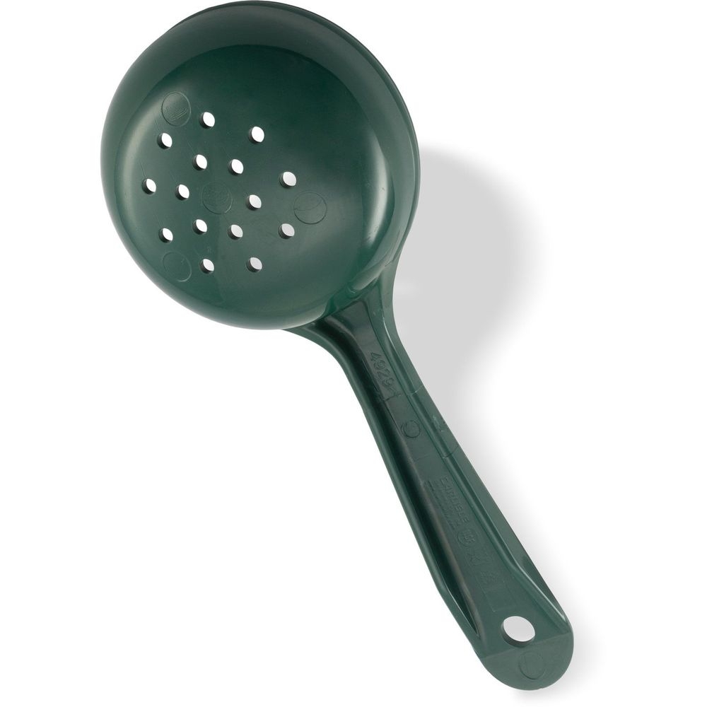 Carlisle 492908 Measure Miser Forest Green Perforated Short Handle Serving Spoon, 4 Ounce Capacity