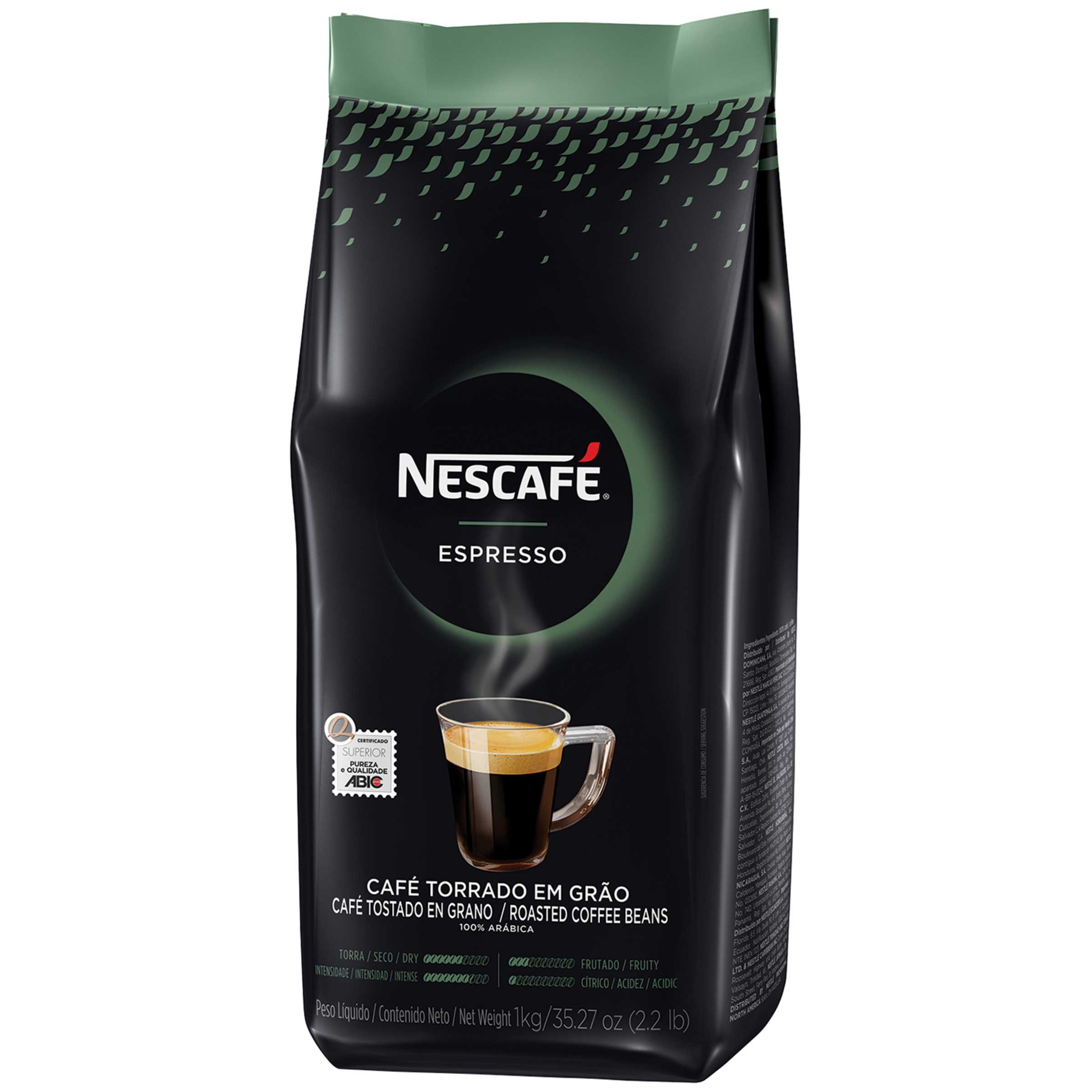 Nescafe Whole Bean Espresso, Medium Roast Coffee, 2.2 lb bag -- 6 Per Case
