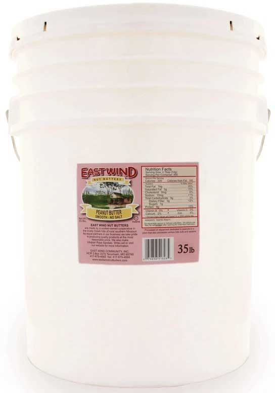 East Wind No Salt Smooth Peanut Butter, 35 Pound