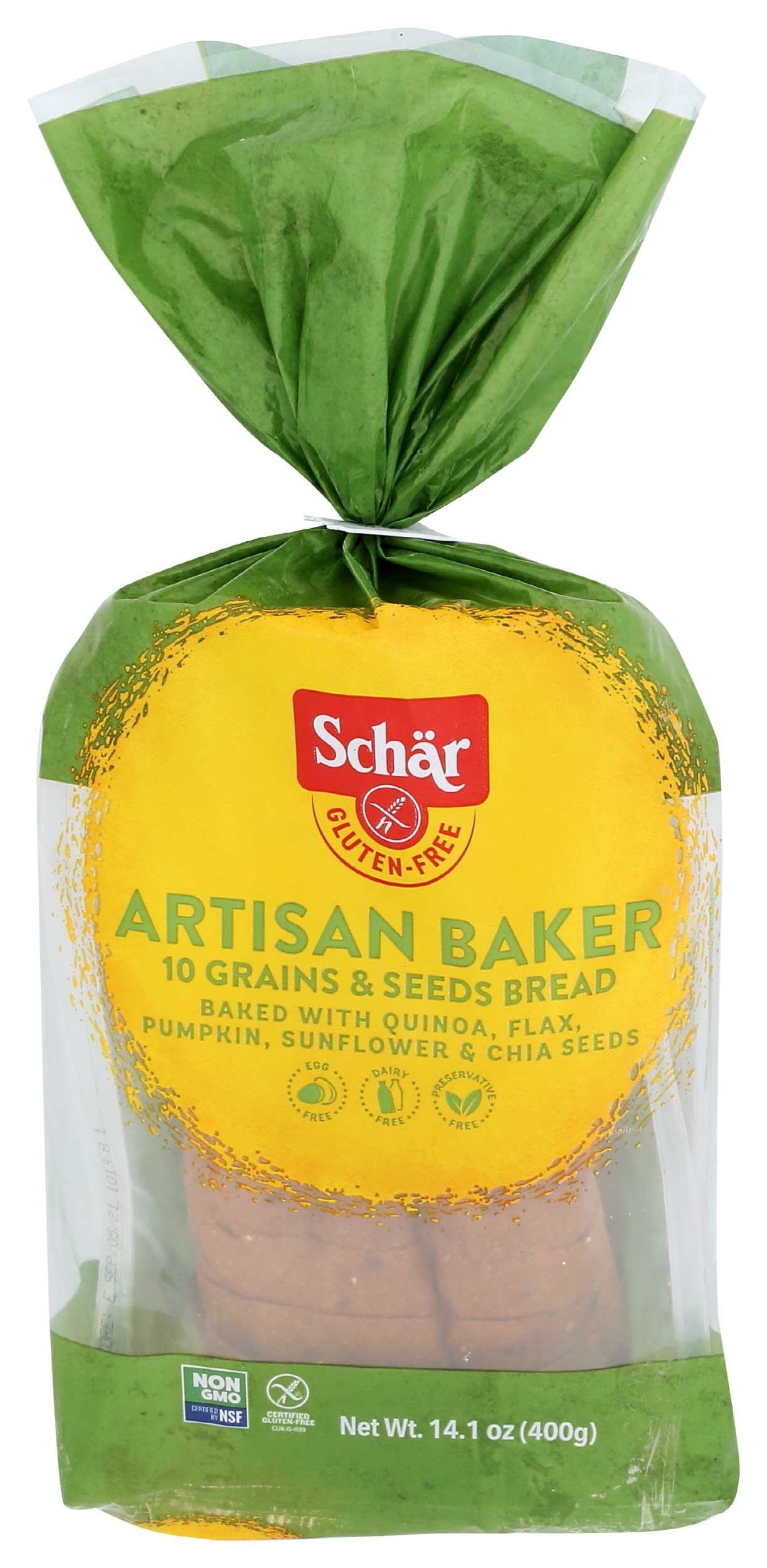 Schar Gluten Free Artisan Baker 10 Grains and Seeds Bread, 13.6 Ounce -- 8 per case