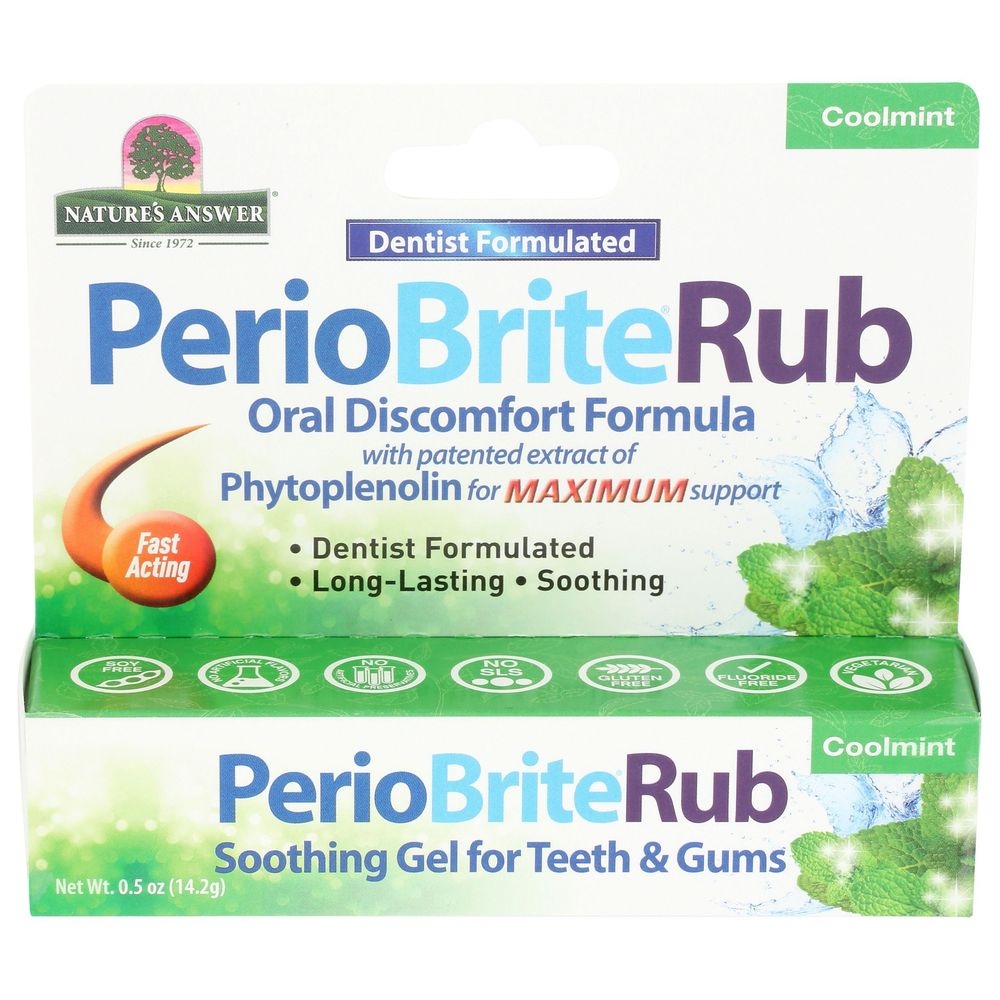 Natures Answer PerioBrite Rub Coolmint Topical Analgesic for Teeth and Gums, 0.5 Ounce -- 3 per case