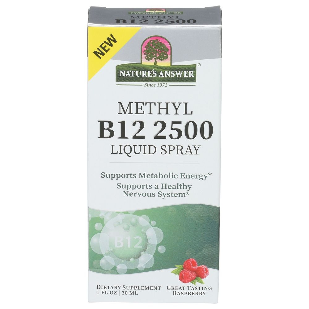 Natures Answer Methyl B 12 Raspberry Flavor 2500mcg Spray, 1 Fluid Ounce