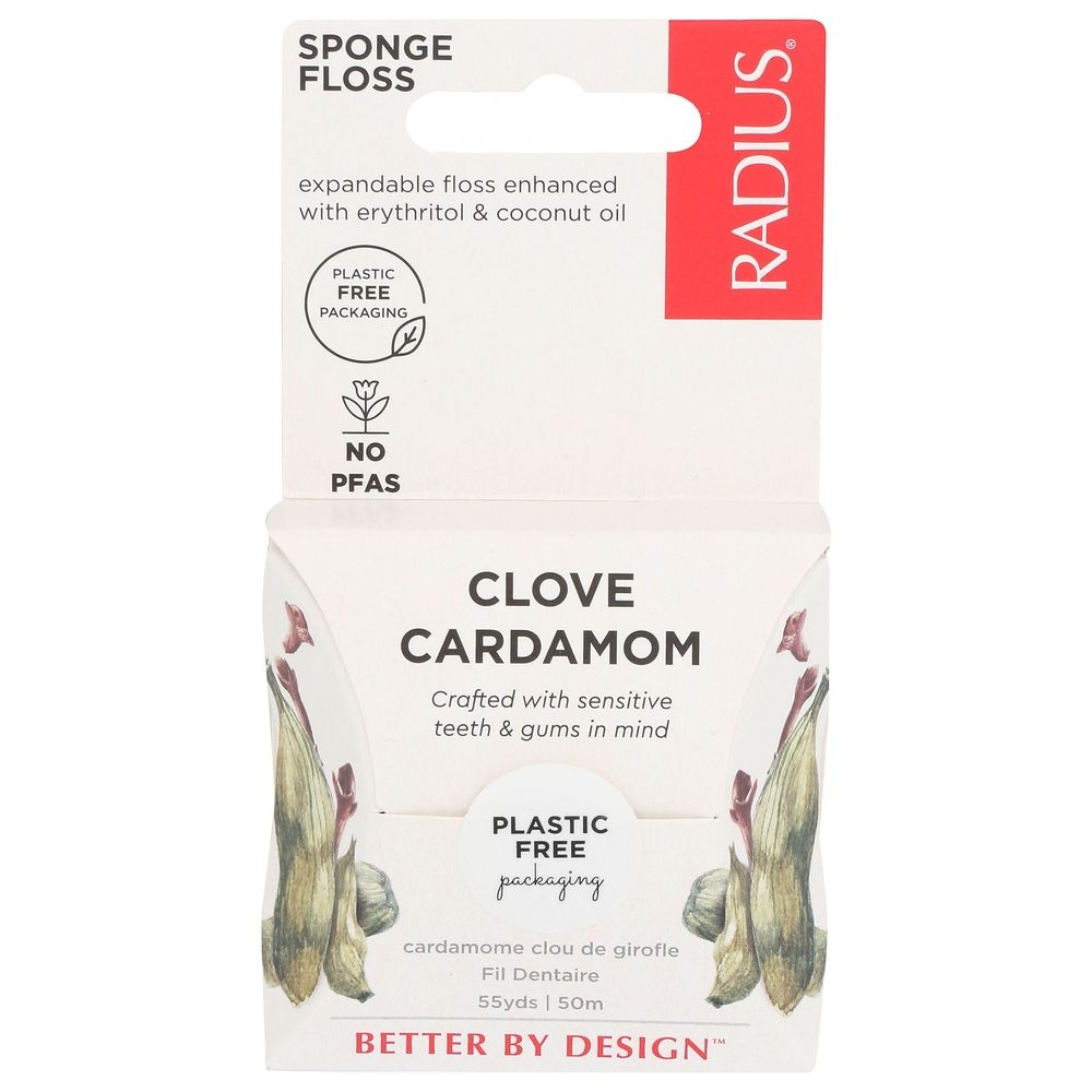Radius Organic Clove Cardamom Sponge Floss, 55 Yard -- 6 per case