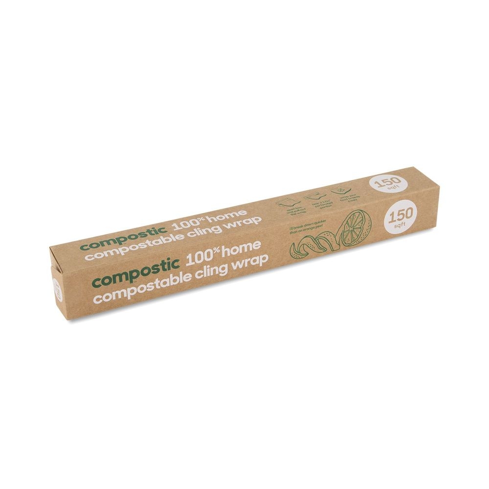 Compostic 100 Percent Home Compostable Cling Wrap, 150 Feet -- 12 per case