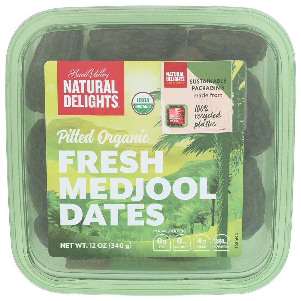 Bard Valley Natural Delights Pitted Organic Fresh Medjool Dates, 12 Ounce -- 12 per case
