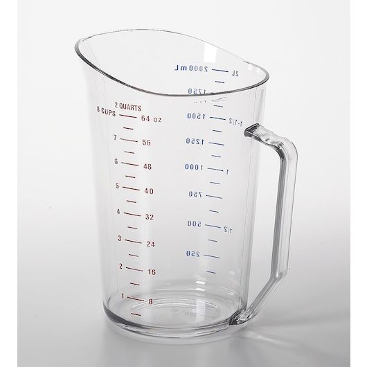 Clear Cambro Measuring Cup, 2 Quart, -- 12 per case