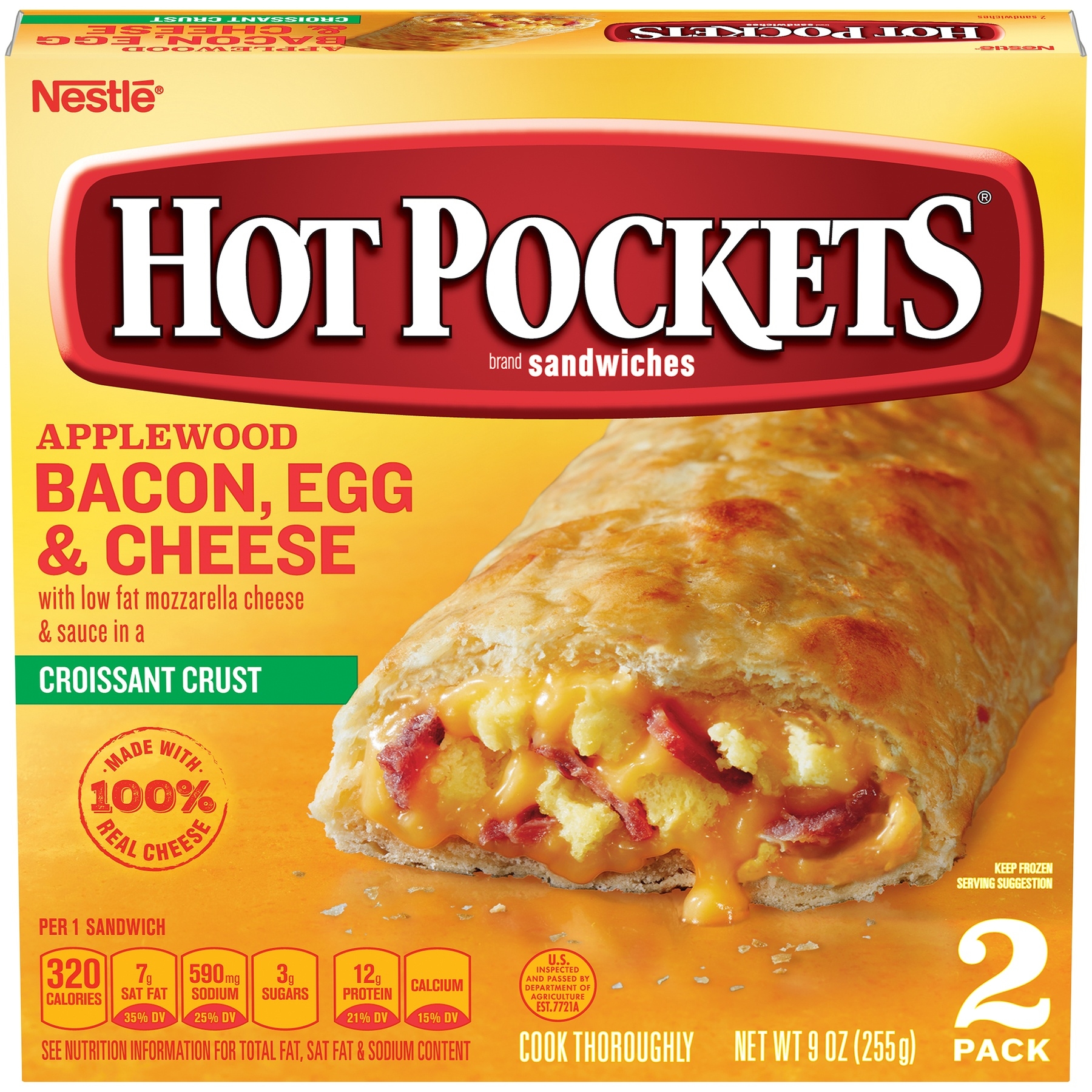 Nestle Hot Pockets Bacon, Egg and Cheese Sandwich, 9 Ounce -- 8 per case.