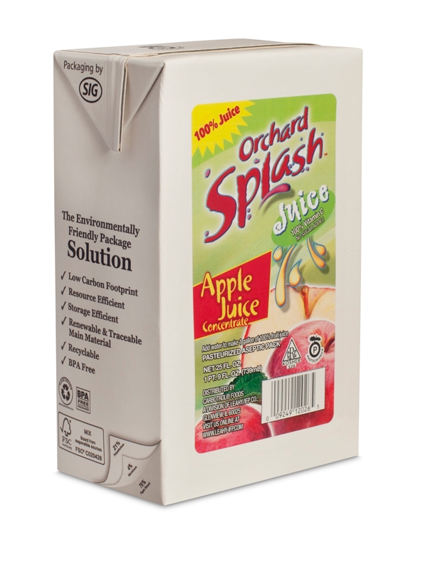 Orchard Splash 100 Percent Apple Juice Base, 25 Ounce -- 12 per case