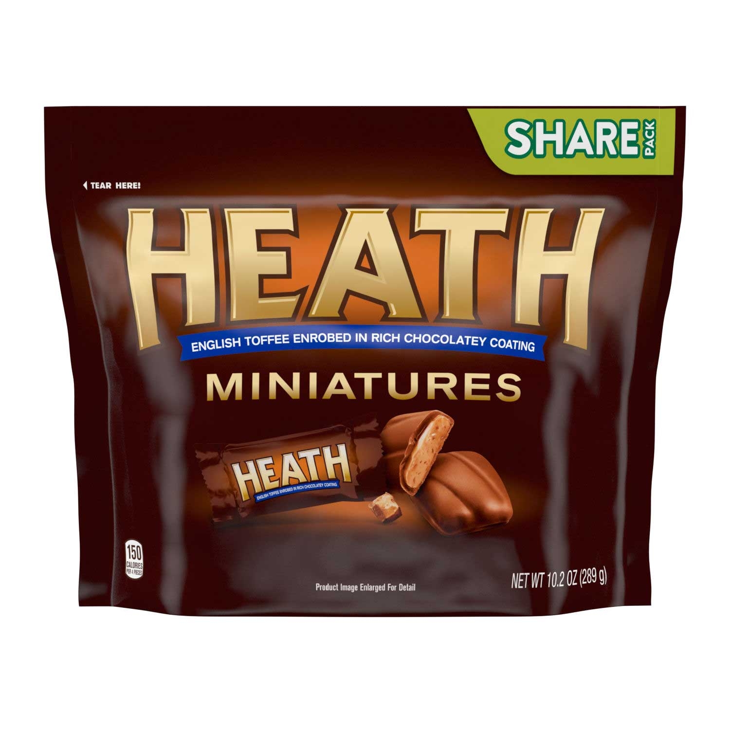 Heath Miniatures Chocolatey English Toffee Candy - Share Pack, 10.2 Ounce -- 8 per case