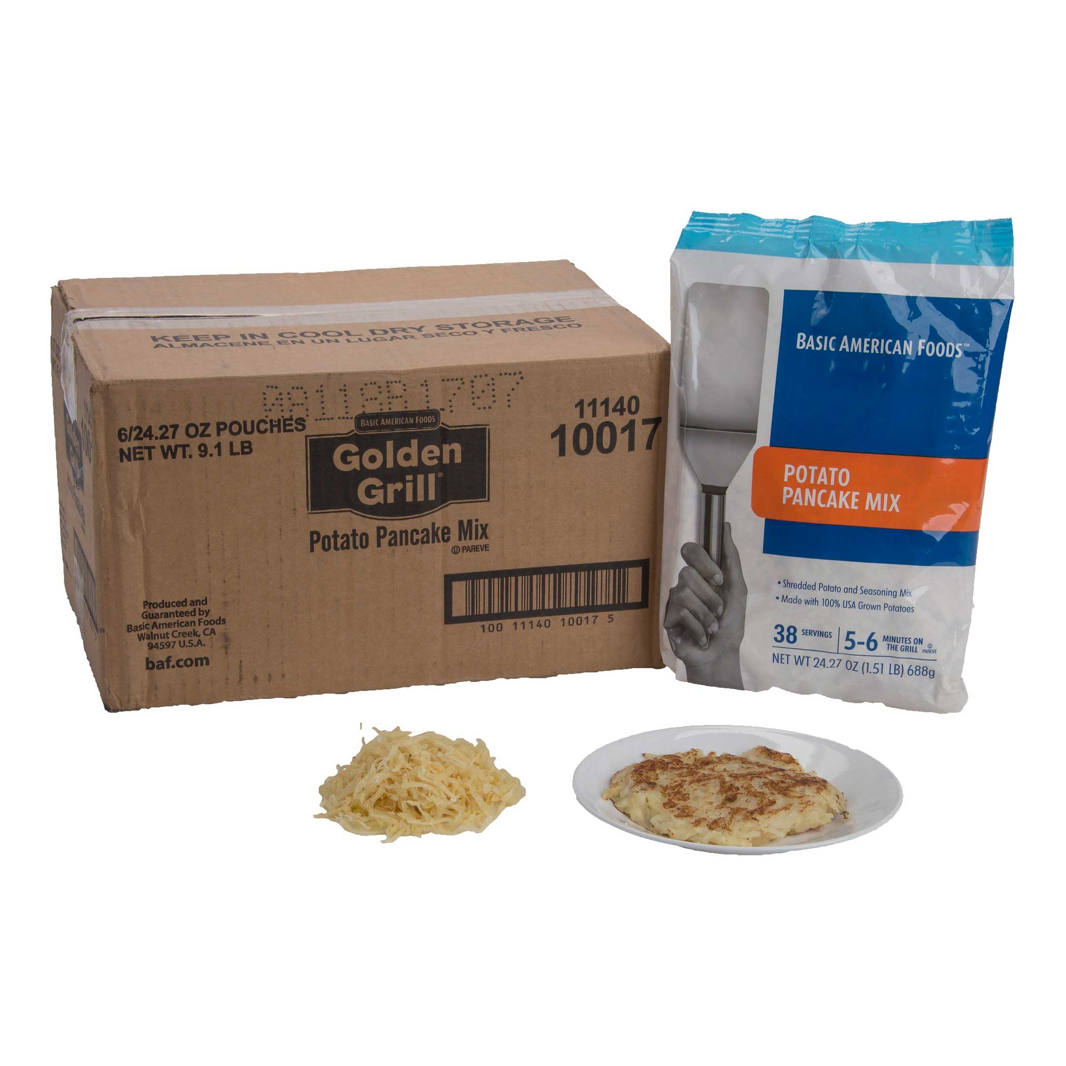Basic American Foods Golden Grill Potato Pancake Mix, 24.27 ounce -- 6 per case