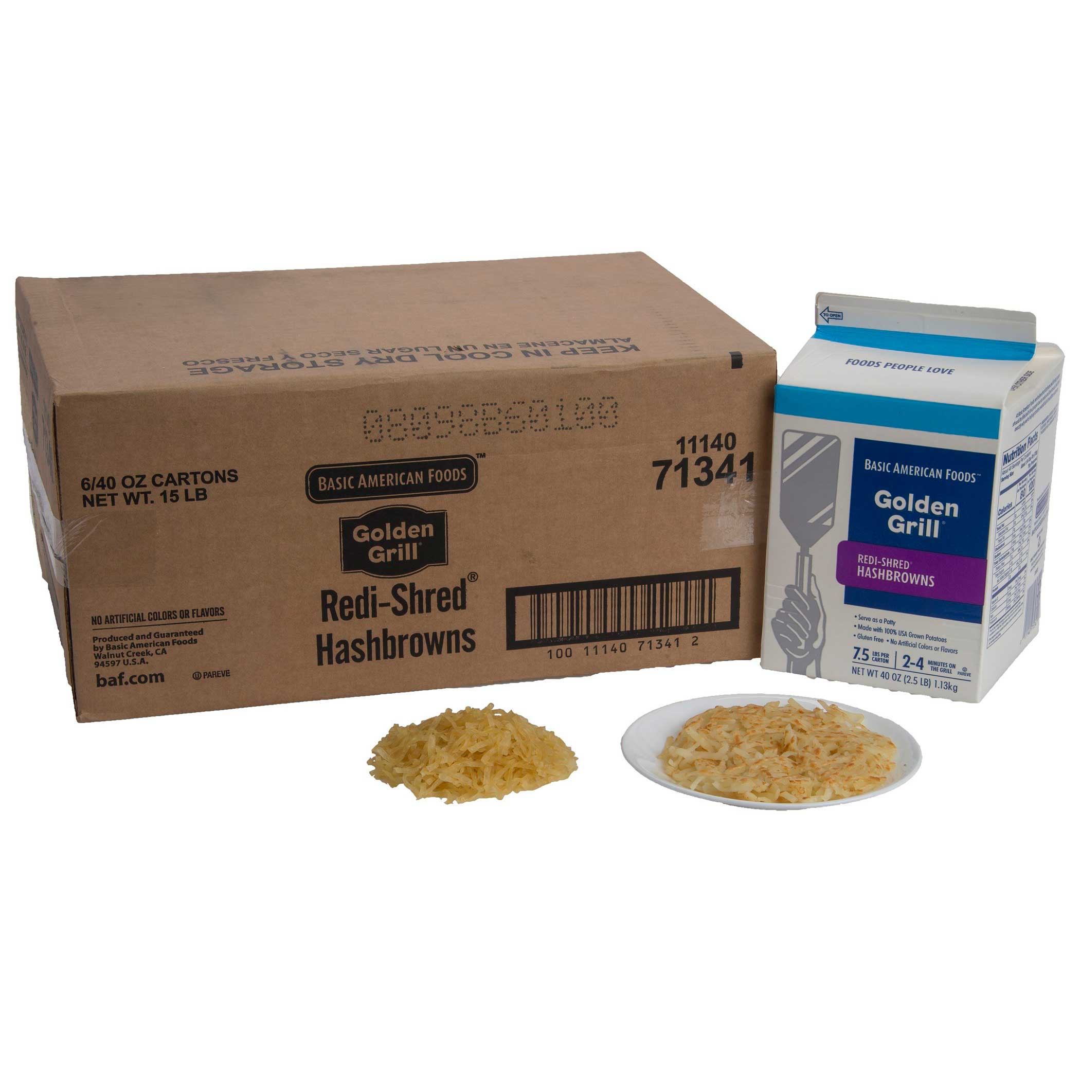 Basic American Foods Golden Grill Redishred Hashbrown, 2.5 Pound -- 6 per case