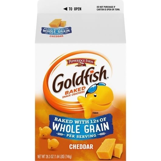 Pepperidge Farms Goldfish Baked Whole Grain Cheddar Cheese Cracker, 26.3 Ounce -- 6 per case