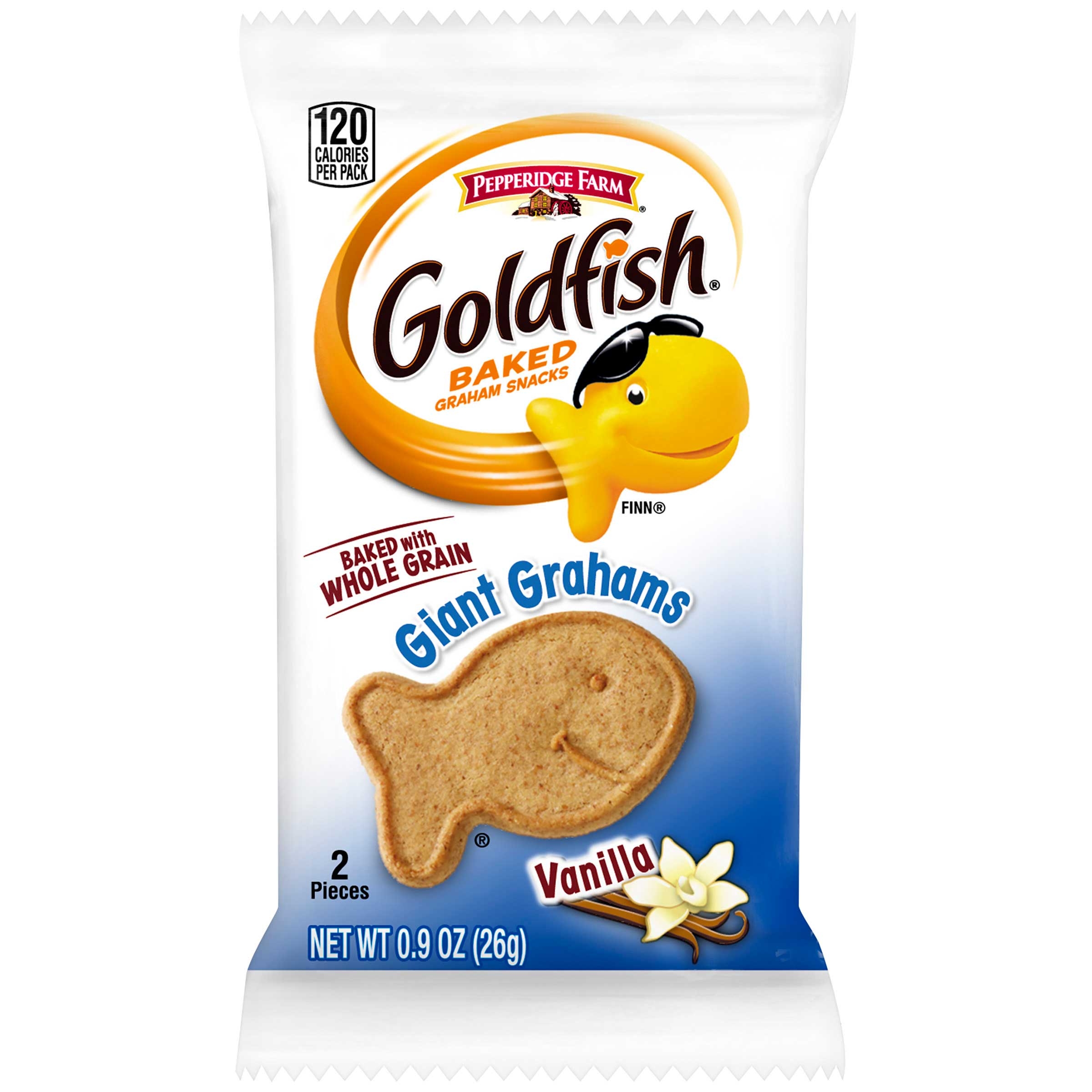 Pepperidge Farm Goldfish Vanilla Giant Graham Snacks, 0.9 Ounce -- 300 per case.