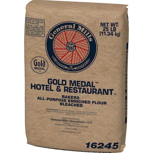 Gold Medal Hotel and Restaurant Bakers Bleached All Purpose Enriched Flour, 25 Pound