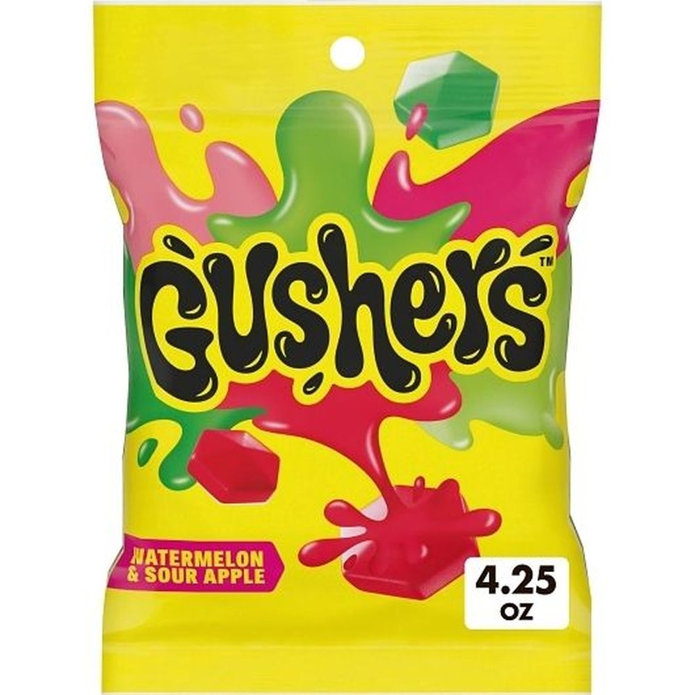 Gushers Watermelon and Sour Apple Fruit Flavored Snacks, 4.25 Ounce - 6 per case