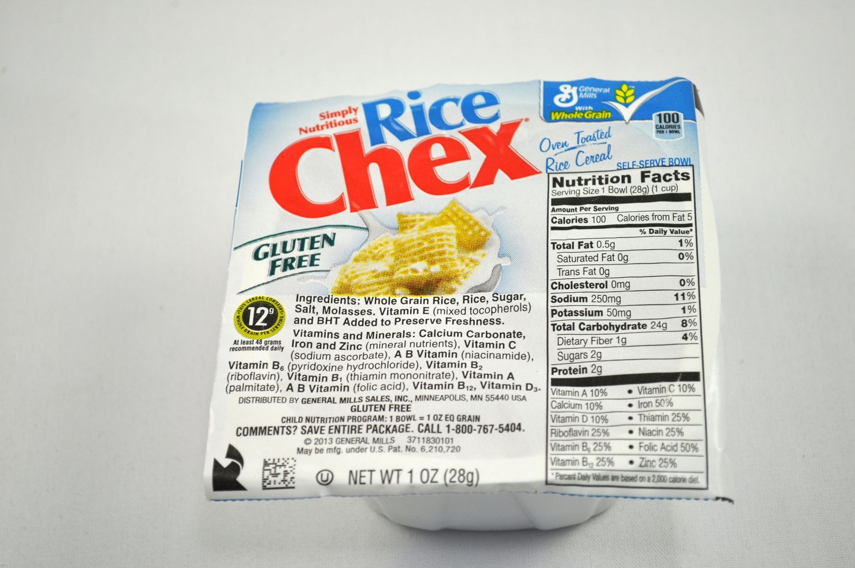 Rice Chex Cereal Bowl Pak, 1 Ounce -- 96 per case.