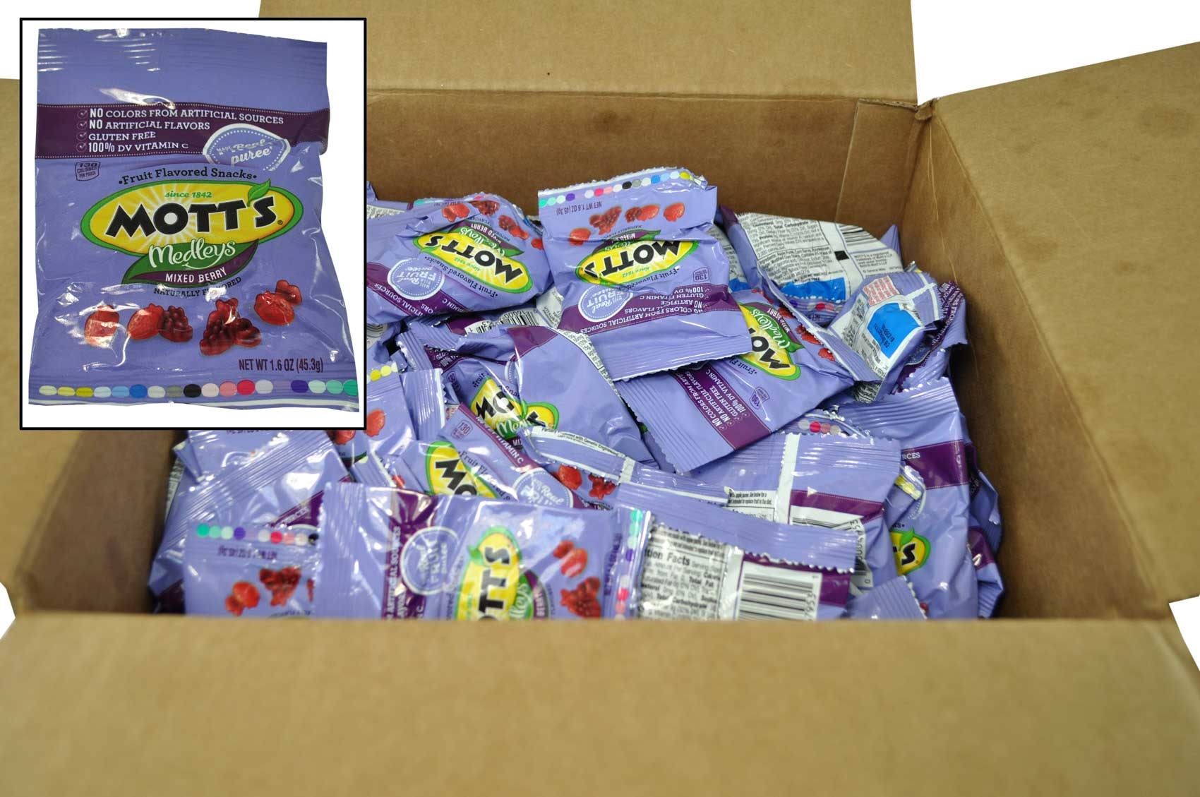 Motts Mixed Berry Fruit Snacks, 1.6 Ounce -- 144 per case.