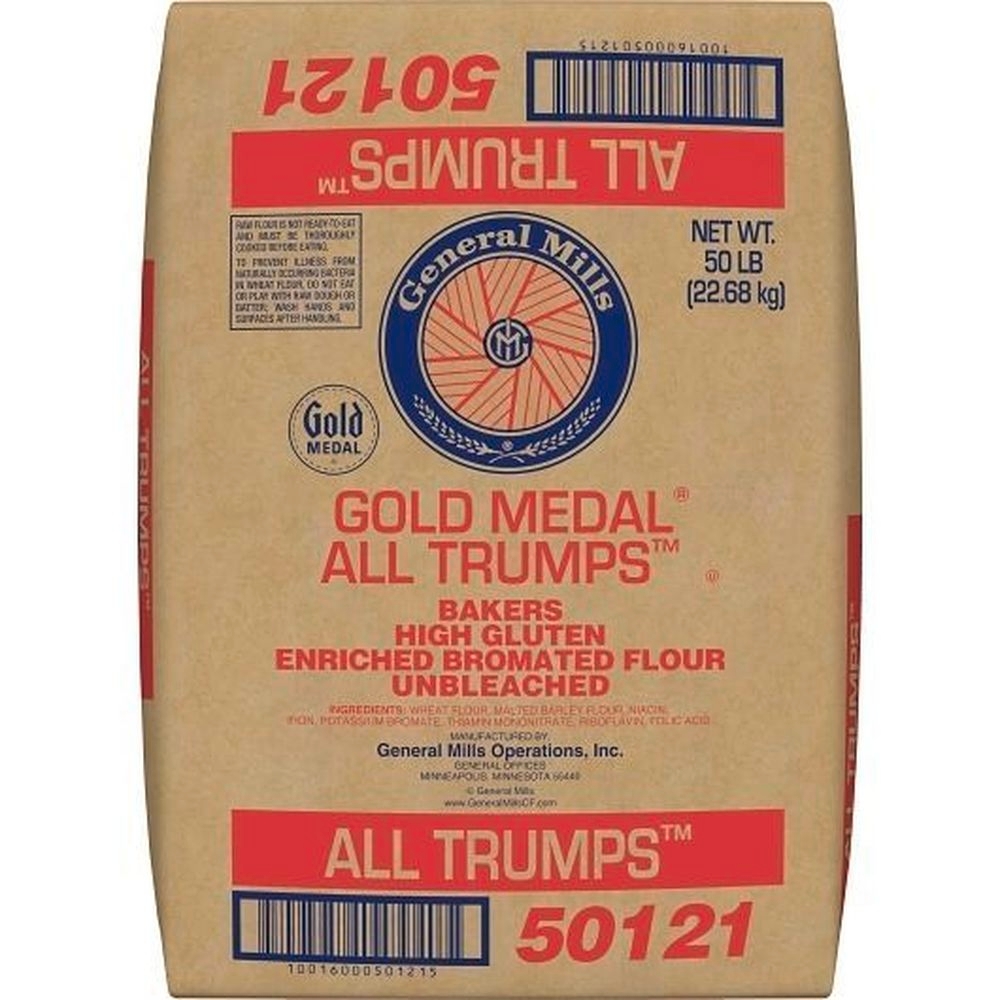 Gold Medal All Trumps Bakers High Gluten Enriched Bromated Unbleached Flour, 50 Pound