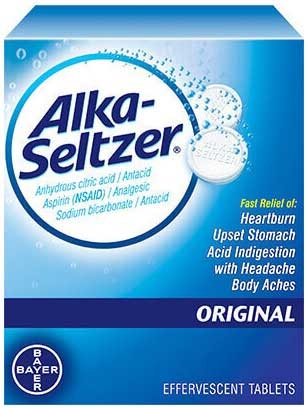 Alka Seltzer Original Effervescent Tablets - 36 count per pack -- 30 packs per case